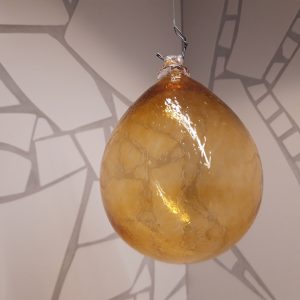 Glaskula, brun bärnsten ca 11cm i diameter
