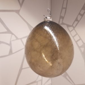 Glaskula, brun, metallic ca 7cm i diameter