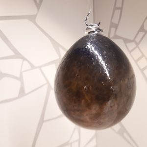 Glaskula, mörkbrun, metallic ca 9cm i diameter